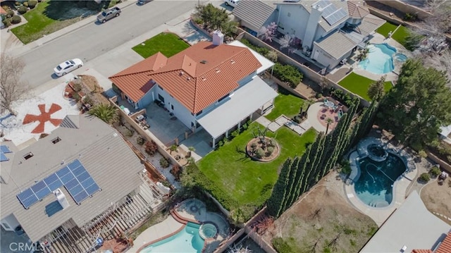 birds eye view of property featuring a residential view