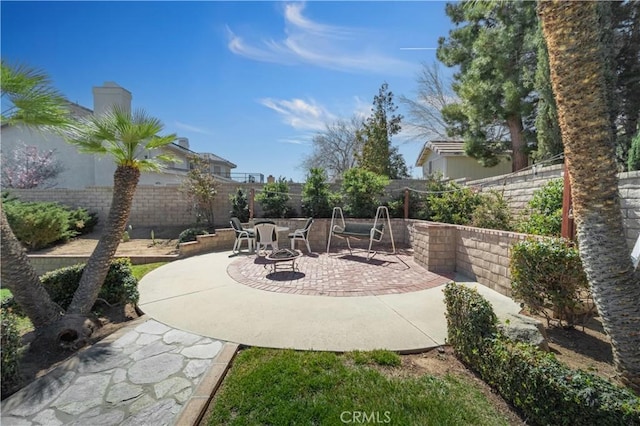 view of patio with a fenced backyard