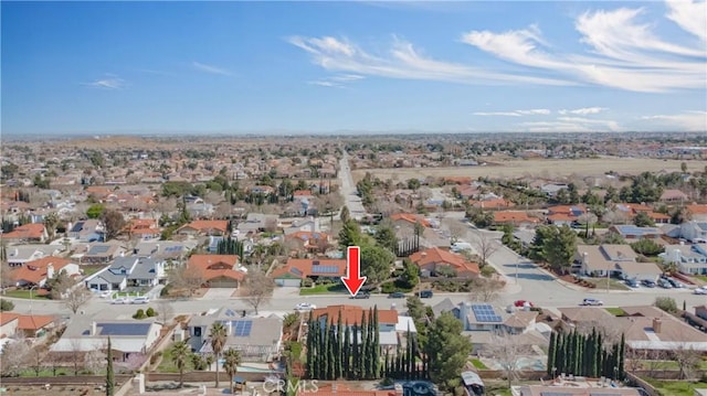 aerial view with a residential view