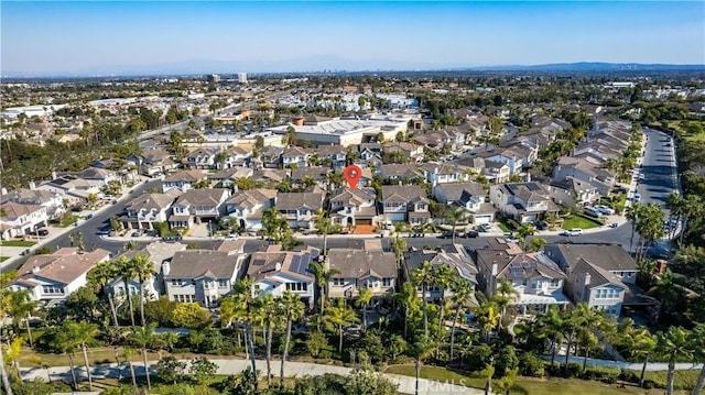 aerial view with a residential view