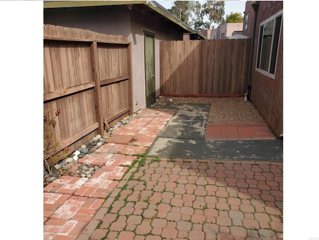 view of patio featuring a fenced backyard