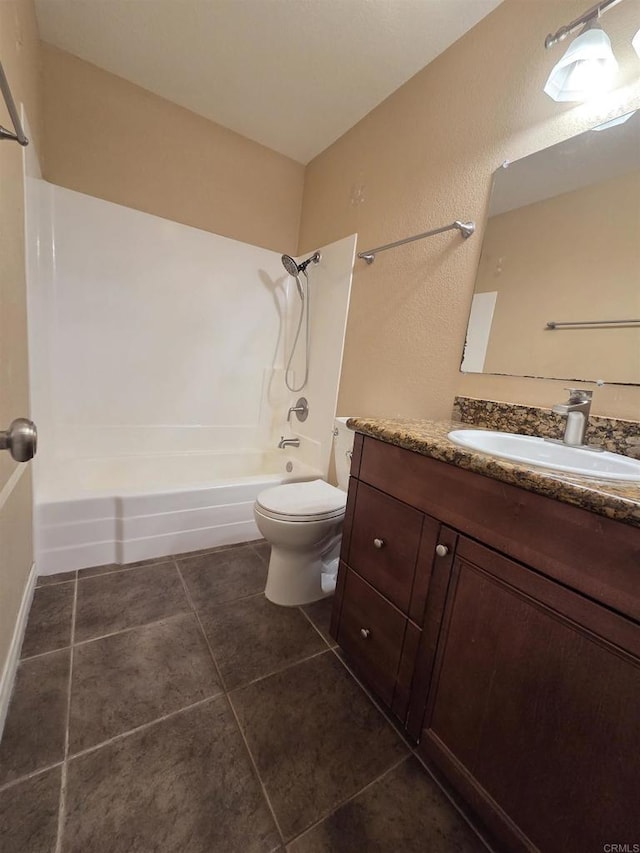 1457 N Broadway Unit A, Escondido, CA 92026 - full bathroom featuring bathtub / shower combination, toilet, vanity, and tile patterned flooring