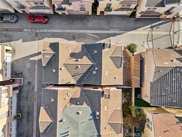 aerial view with a residential view