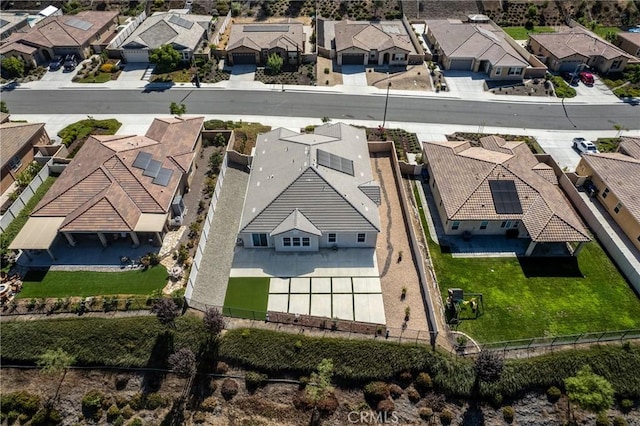 aerial view with a residential view