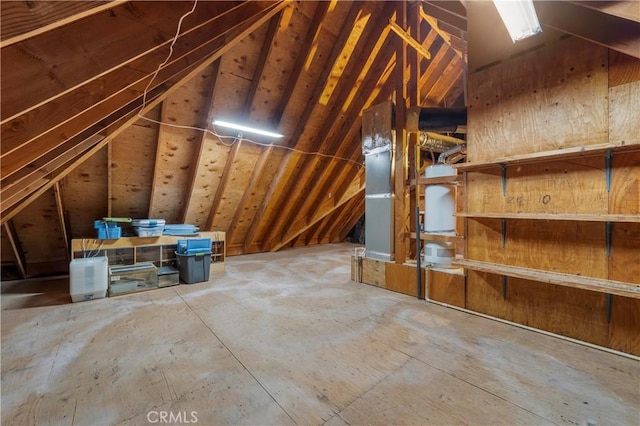 view of unfinished attic