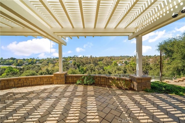 view of patio / terrace featuring a pergola