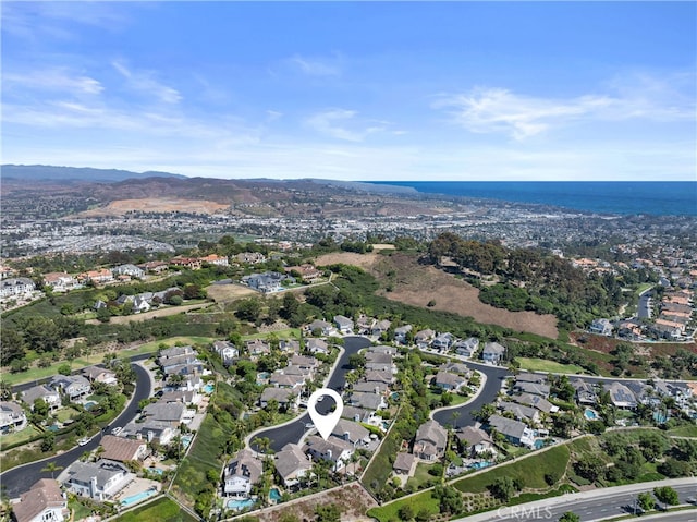 aerial view with a residential view