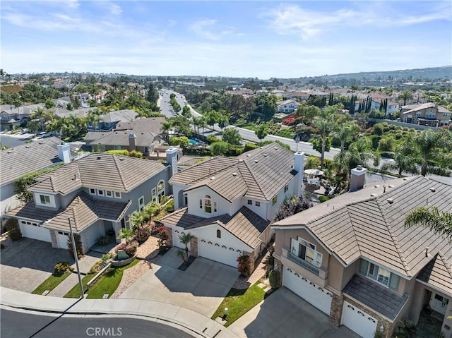 bird's eye view with a residential view