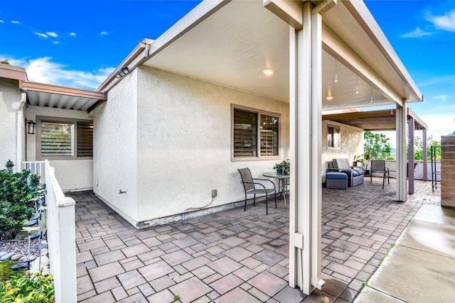 view of patio / terrace with an outdoor hangout area