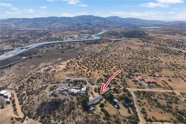 aerial view with a mountain view