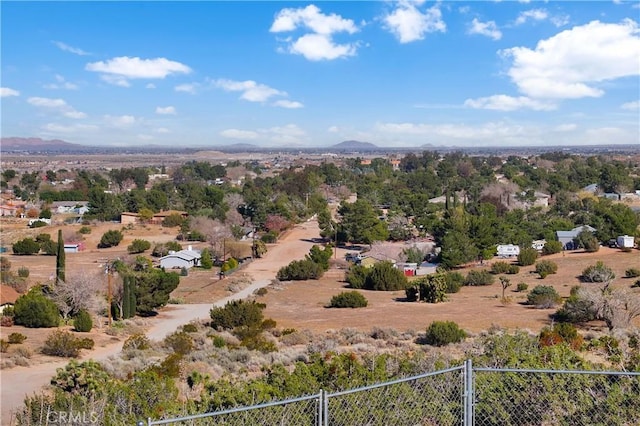 aerial view with a mountain view