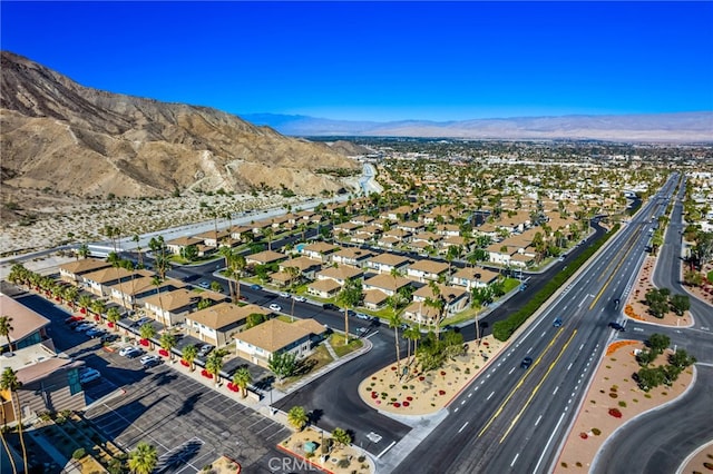 birds eye view of property featuring a residential view and a mountain view