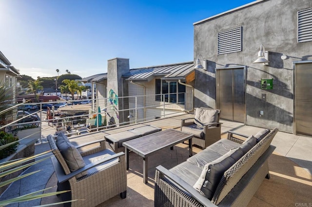 view of patio with an outdoor living space