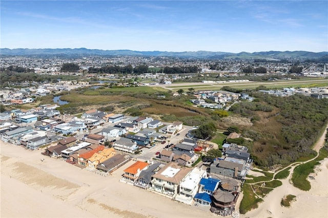 bird's eye view featuring a mountain view and a residential view