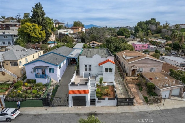 drone / aerial view with a residential view