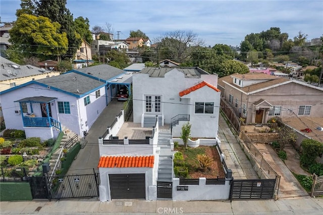 aerial view featuring a residential view