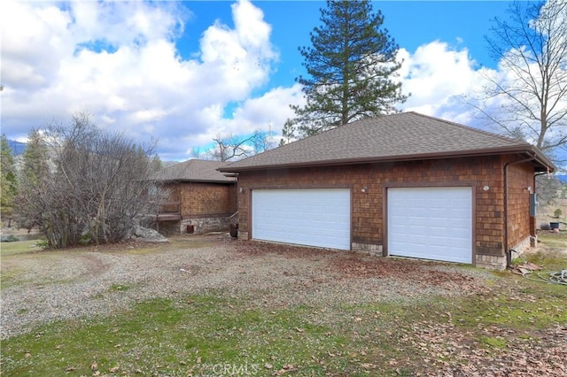 view of garage