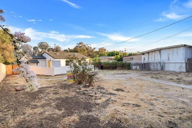 view of yard with fence