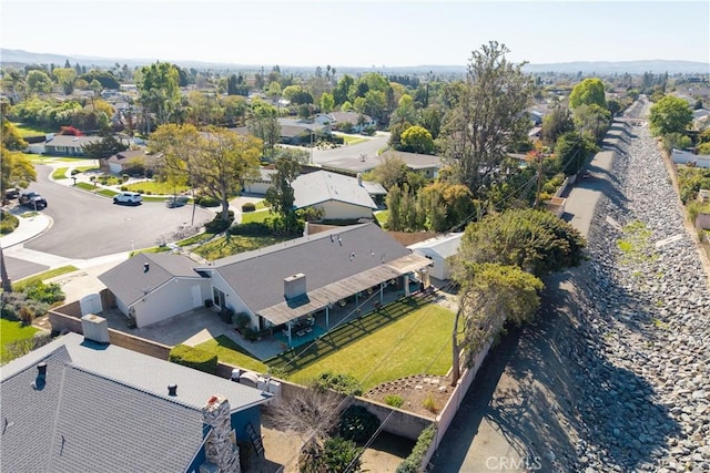 bird's eye view with a residential view