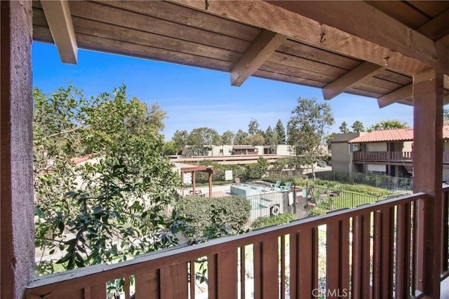 balcony with a residential view