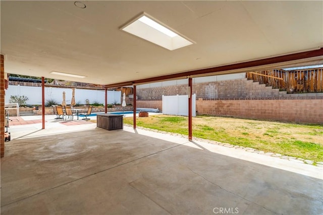 view of patio featuring a fenced in pool and a fenced backyard