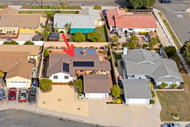 bird's eye view featuring a residential view