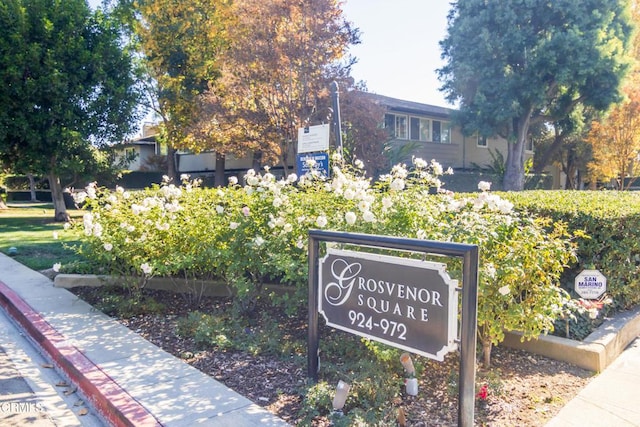 view of community sign