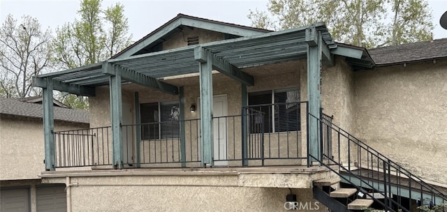 exterior space with stucco siding