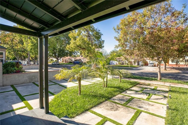 view of community featuring a yard