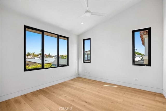 20 Balboa Cvs, Newport Beach, CA 92663 - spare room with healthy amount of natural light, lofted ceiling, light wood-style flooring, and a ceiling fan