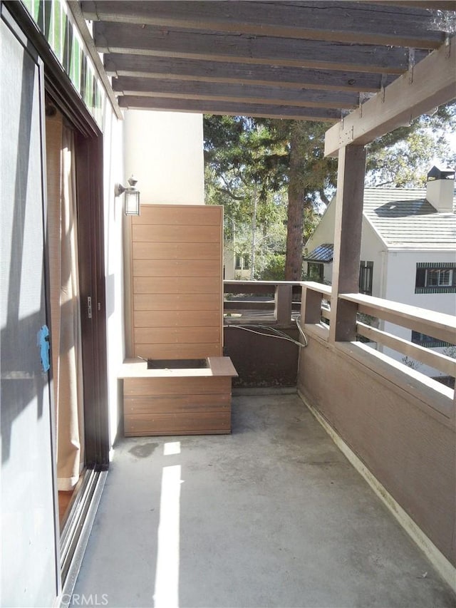 view of patio / terrace featuring a balcony