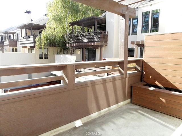 balcony with a pergola