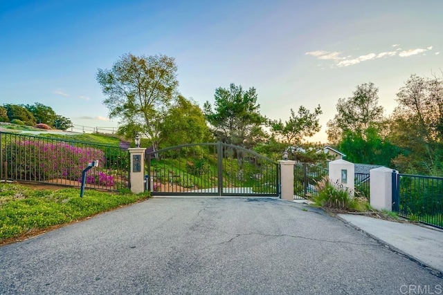 view of gate featuring fence