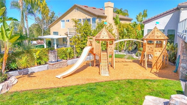 view of community jungle gym