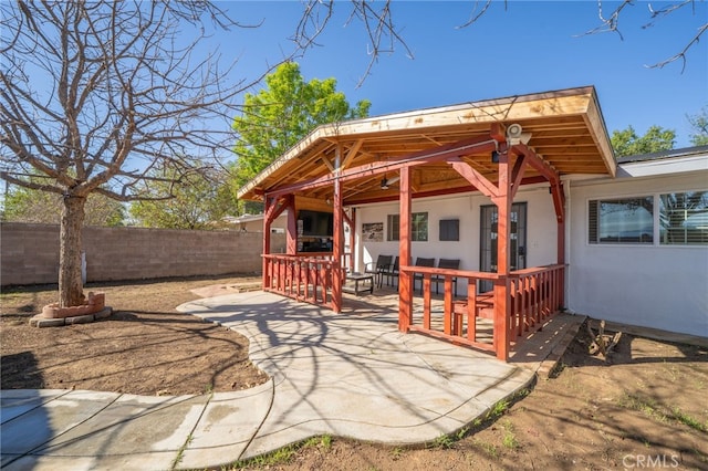 view of patio / terrace with fence