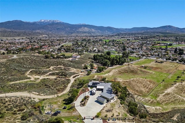 bird's eye view featuring a mountain view