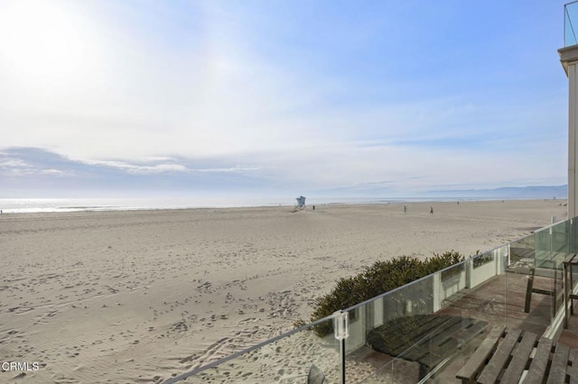 view of water feature featuring a beach view