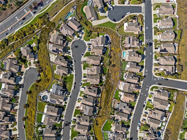 drone / aerial view with a residential view