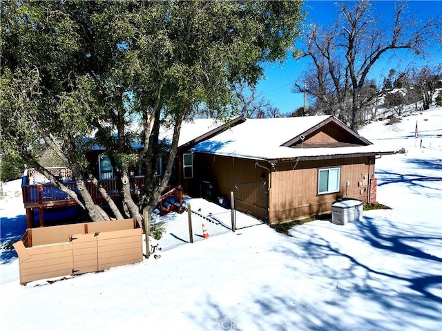 view of snowy exterior