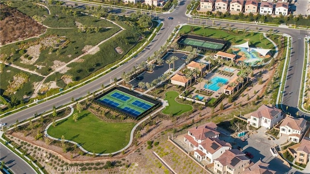 bird's eye view with a residential view