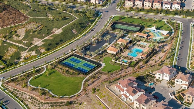 aerial view with a residential view