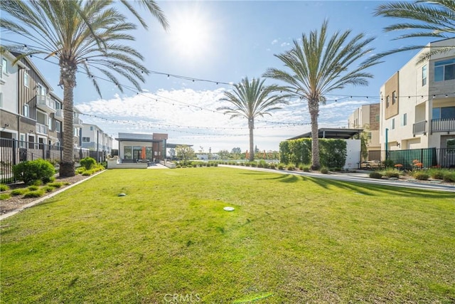 view of yard with fence