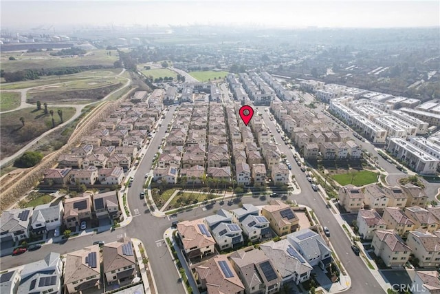 aerial view featuring a residential view