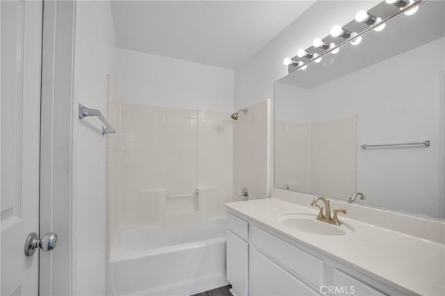 full bath featuring shower / bathing tub combination and vanity