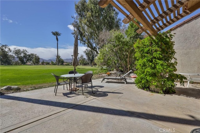 view of patio / terrace featuring a pergola