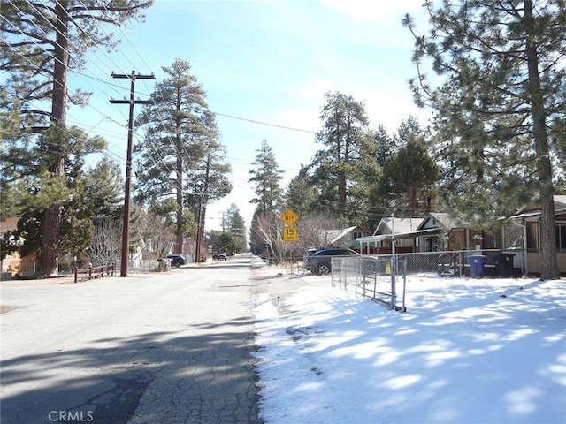 view of road featuring traffic signs