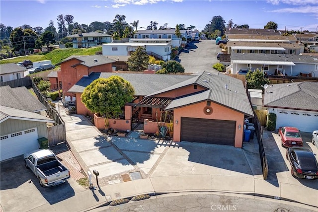 aerial view with a residential view