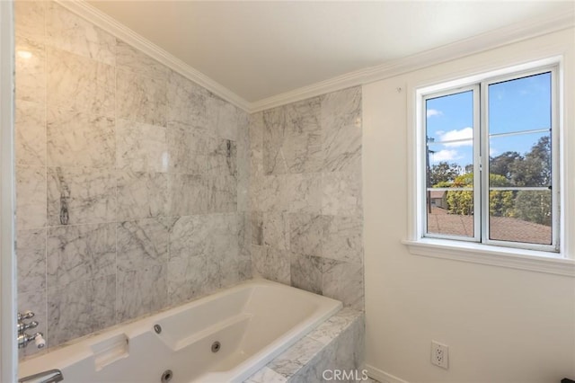 full bath featuring crown molding