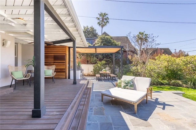 view of patio with a wooden deck