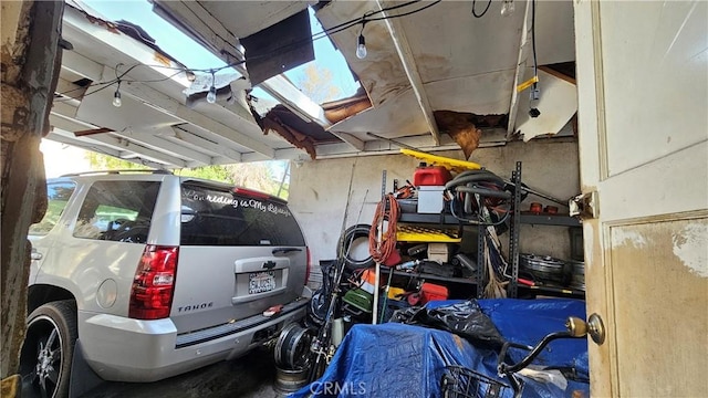 view of garage